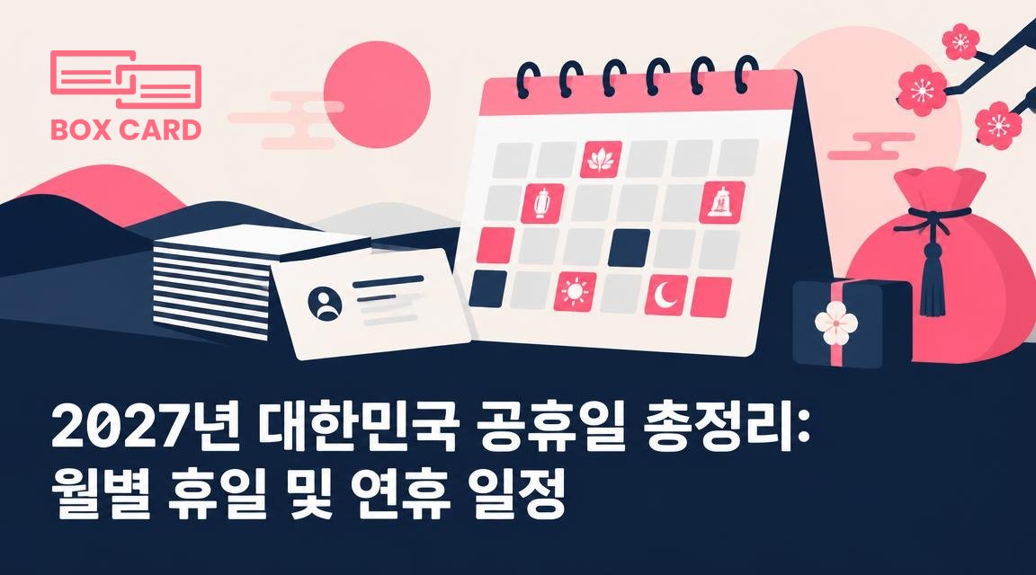 2027년 대한민국 공휴일 총정리: 월별 휴일 및 연휴 일정
